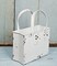 Distressed White Metal Tote Bag – Rustic Farmhouse Container for Floral Arrangements & Holiday Decor-M10827